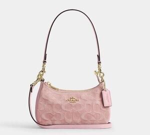 NWT Coach Pink Signature Denim Teri Mini Small Shoulder Bag
